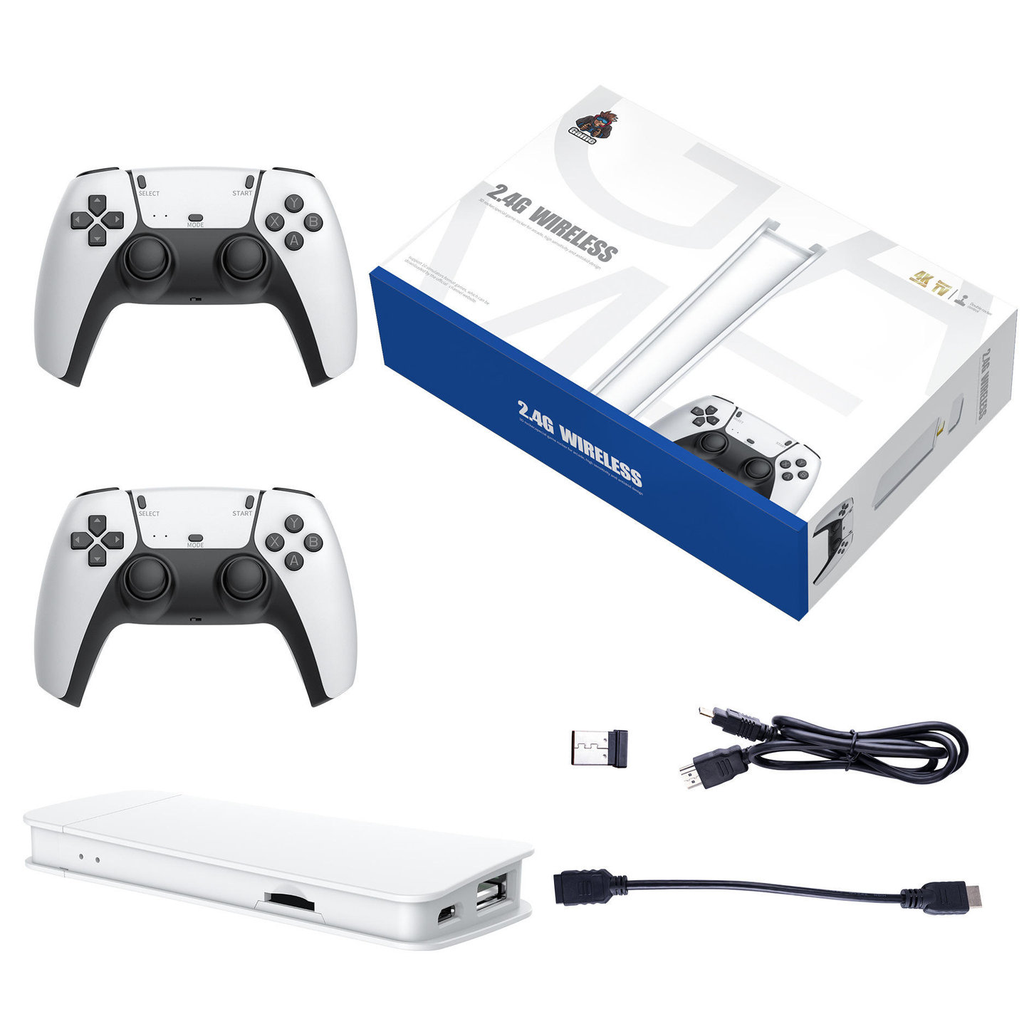 Game Stick 4K – Console Rétro Plug & Play avec 2 Manettes -SN